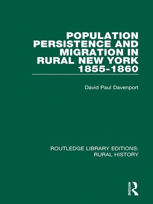 cover image of Population Persistence and Migration in Rural New York, 1855-1860